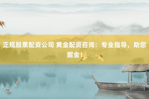 正规股票配资公司 黄金配资咨询：专业指导，助您掘金！