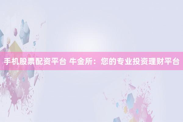 手机股票配资平台 牛金所：您的专业投资理财平台