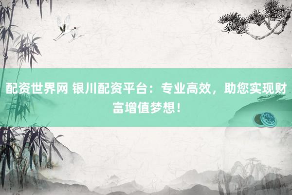 配资世界网 银川配资平台：专业高效，助您实现财富增值梦想！