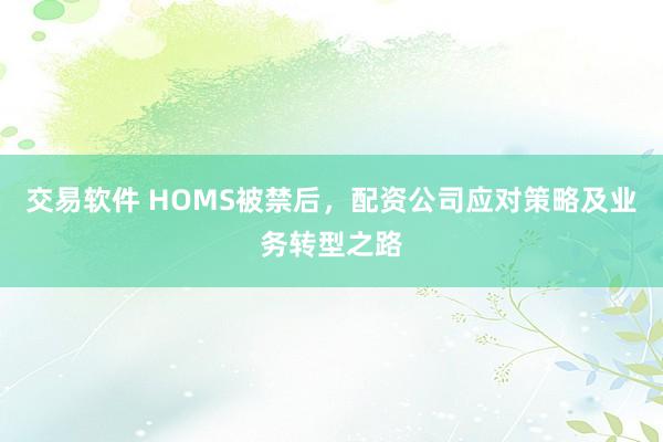交易软件 HOMS被禁后,配资公司应对策略及业务转型之路