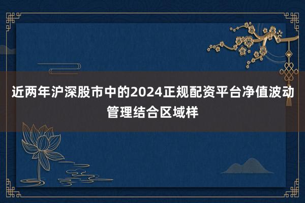 近两年沪深股市中的2024正规配资平台净值波动管理结合区域样