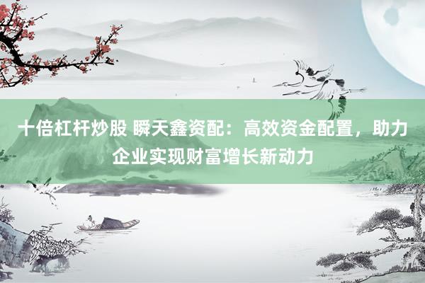 十倍杠杆炒股 瞬天鑫资配：高效资金配置，助力企业实现财富增长新动力